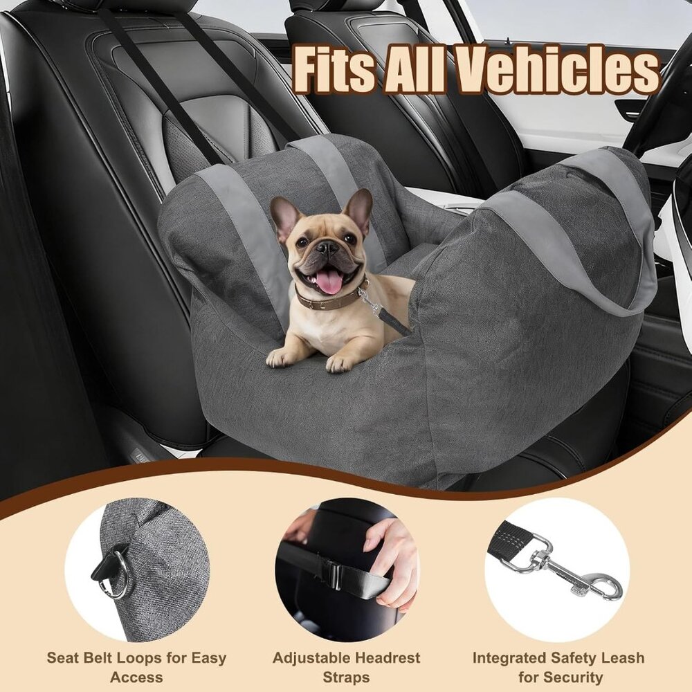 Car Seat for Small & Medium-Sized Dogs & Cats Up to 25 lbs – Size M - Picture 2 of 9